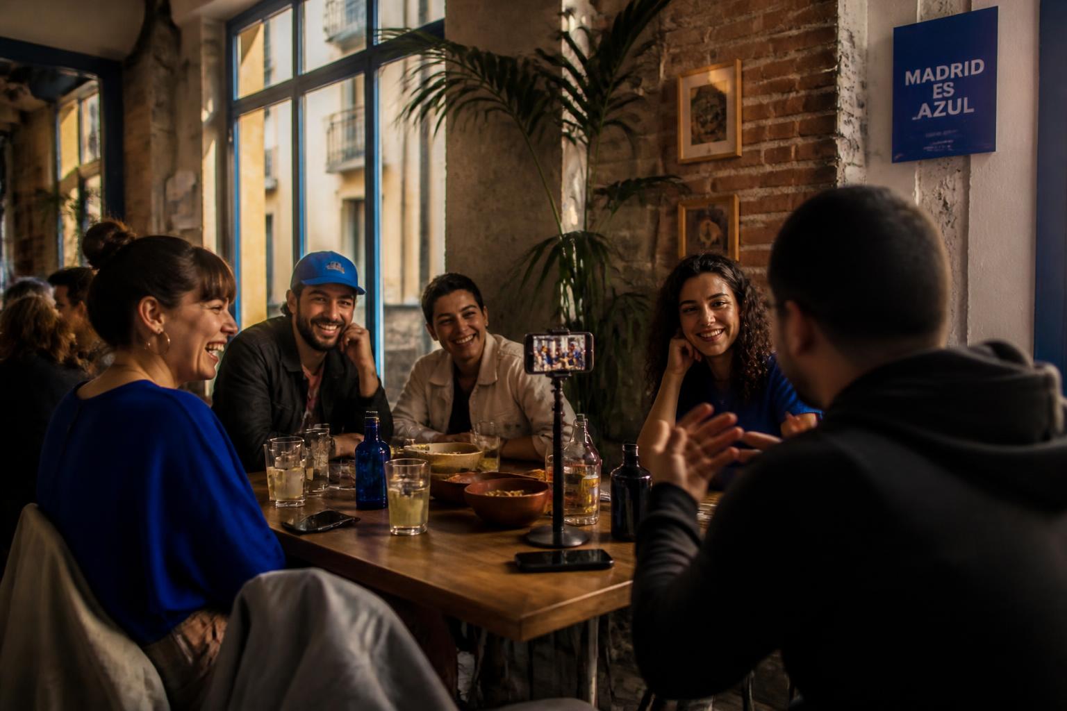 Comunidad Spot reunida en un local de Madrid grabando contenido